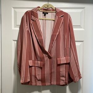 Torrid Dusty Rose Striped Lightweight Blazer